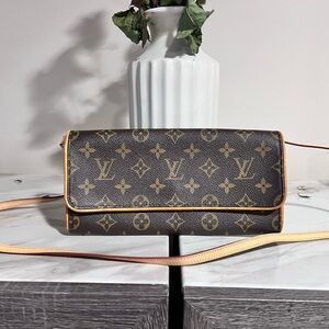 Louis Vuitton Brown Monogram Pochette Twin GM
